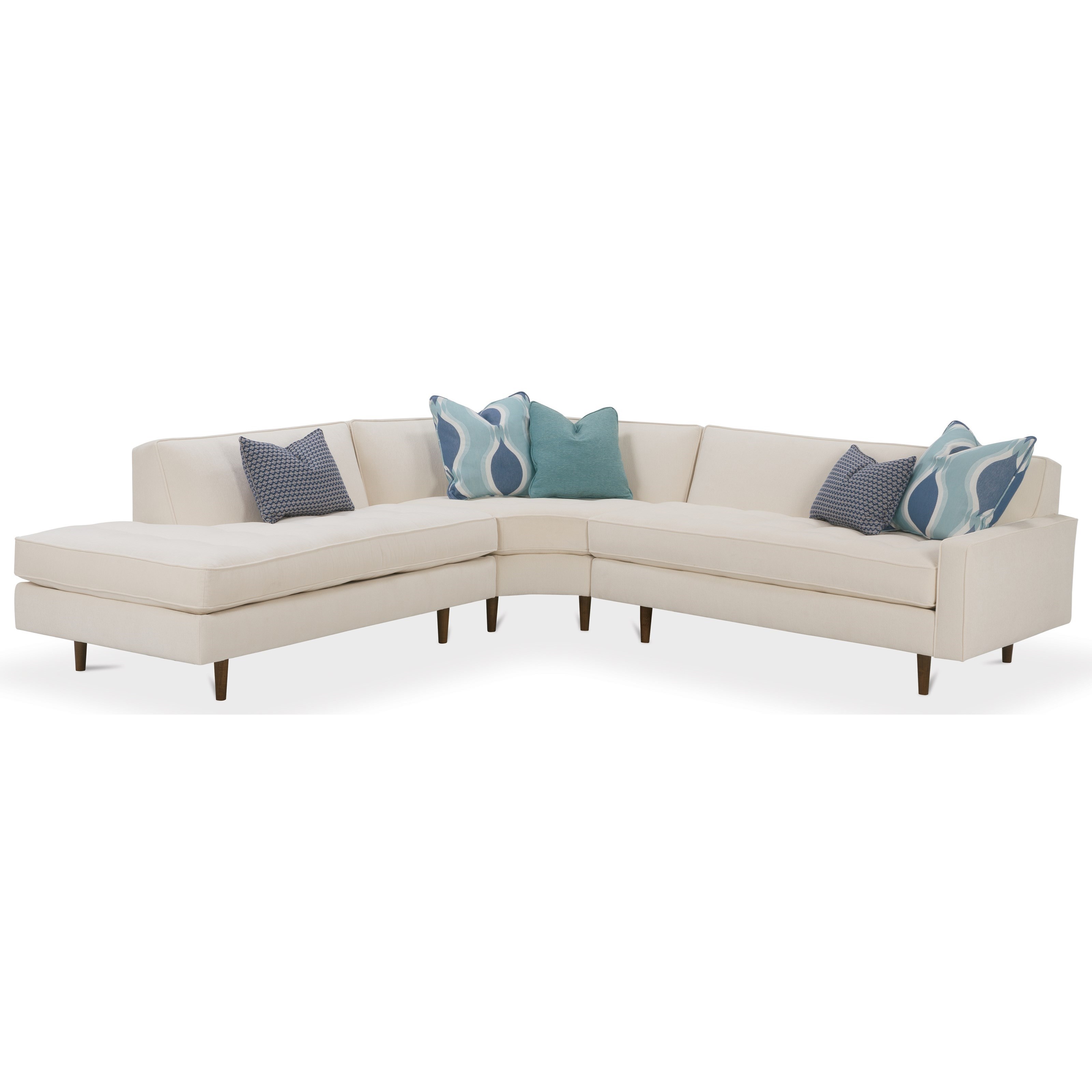 Rowe Brady N710126+011+115 Contemporary 3 Piece Sectional Sofa with